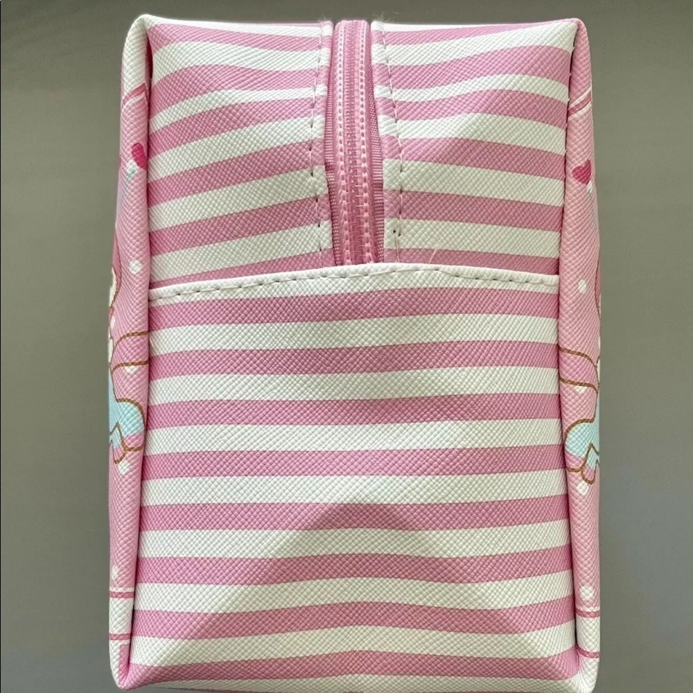 Hello Kitty Travel Pouch Bag NEW Faux Leather Zip School Pencil Case Cosmetic
